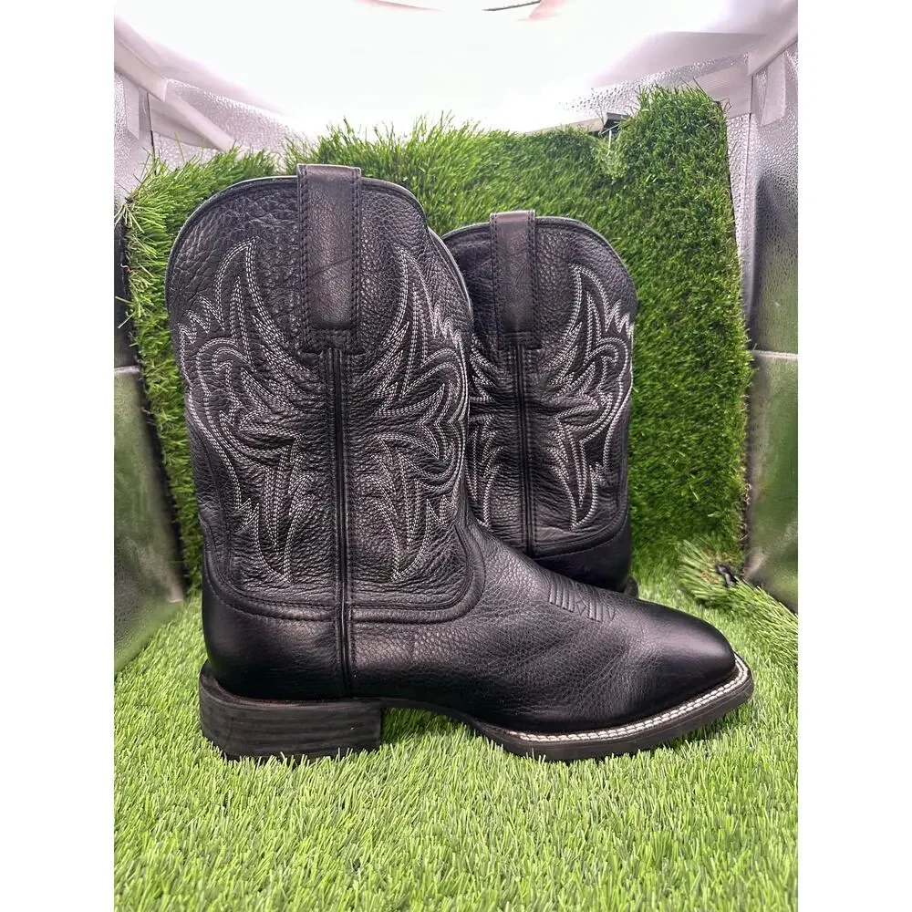 Ariat Big Rig 10063870 Western Boot Men's 11 Black Leather Cowboy Ranch Mid-Calf
